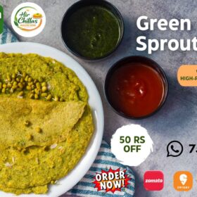 Green Moong Sprouts Chilla by Hir Chilla, Agravatam Modern Ayurvedic Cloud Kitchen Ahmedabad Gujarat, India