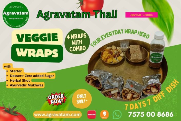 Veggie Wraps Agravatam Thali Veg Meals Agravatam Modern Ayurvedic Cloud Kitchen Ahmedabad Gujarat India