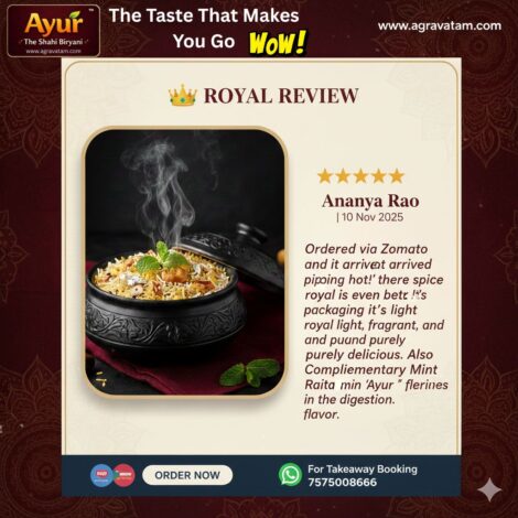 Ananya Rao The Emperor’s Subz-e-Jahan Shahi Veg Hyderabadi Ayur Biryani Review Ahmedabad