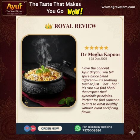 Dr Megha Kapoor The Emperor’s Subz-e-Jahan Shahi Veg Hyderabadi Ayur Biryani Review Ahmedabad